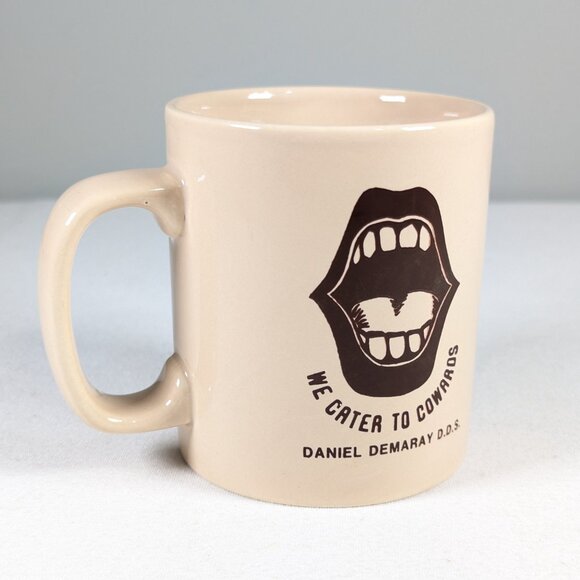 Vintage Kiln Craft mug Gentle Dentistry advertising mug we cater to cowards - Picture 6 of 6